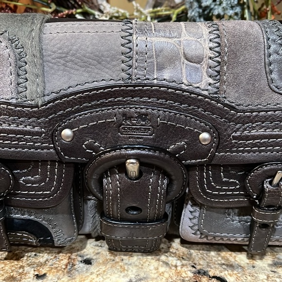 Coach NWT Legacy Over Sized Leather Patchwork Haircalf Clutch Bag - Picture 3 of 9